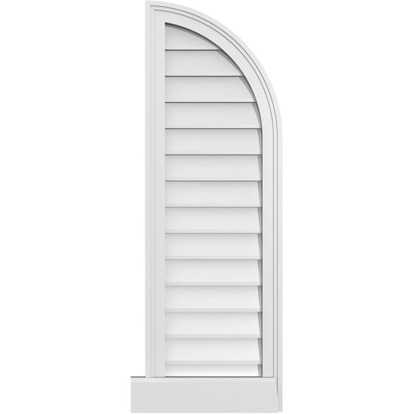 Ekena Millwork Quarter Round Top Right Surface Mount PVC Gable Vent w/ 2"W x 2"P Brickmould Sill Frame, 14"W x 42"H GVPQR14X4203SN - main